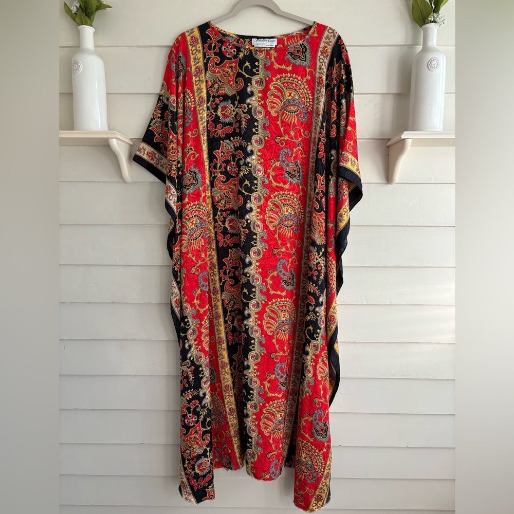 Saks Fifth Avenue Ruth Norman Vintage Caftan Dress Made in USA One Size